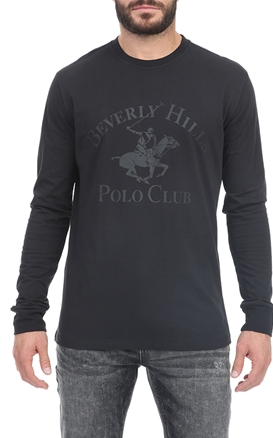BEVERLY HILLS POLO CLUB-Ανδρική μπλούζα BEVERLY HILLS POLO CLUB μαύρη