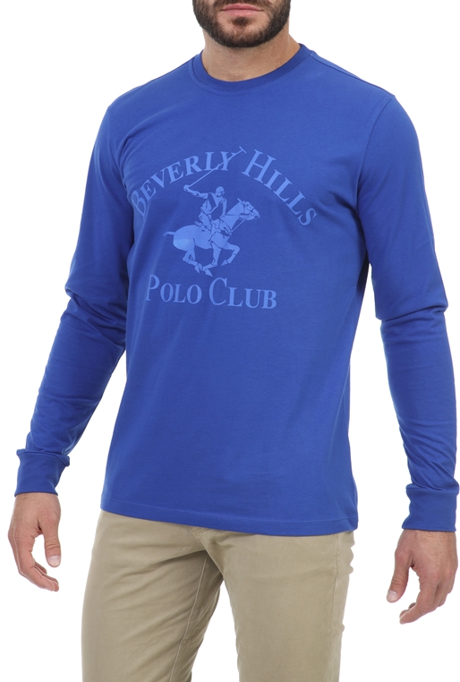 BEVERLY HILLS POLO CLUB-Ανδρική μπλούζα BEVERLY HILLS POLO CLUB μπλε