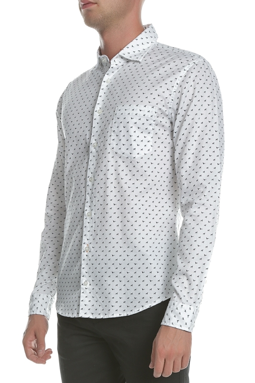 BOSS -Ανδρικό πουκάμισο BOSS Mypop λευκό μαύρο