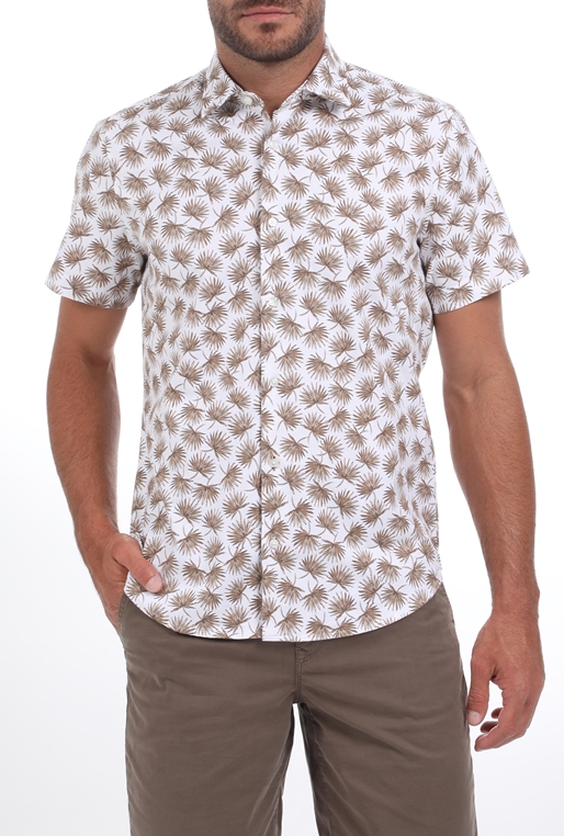 BOSS-Ανδρικό πουκάμισο BOSS Rash λευκό μπεζ