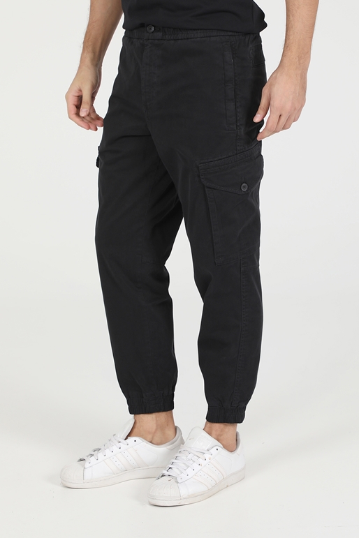 BOSS -Ανδρικό βαμβακερό παντελόνι BOSS Seiland μαύρο