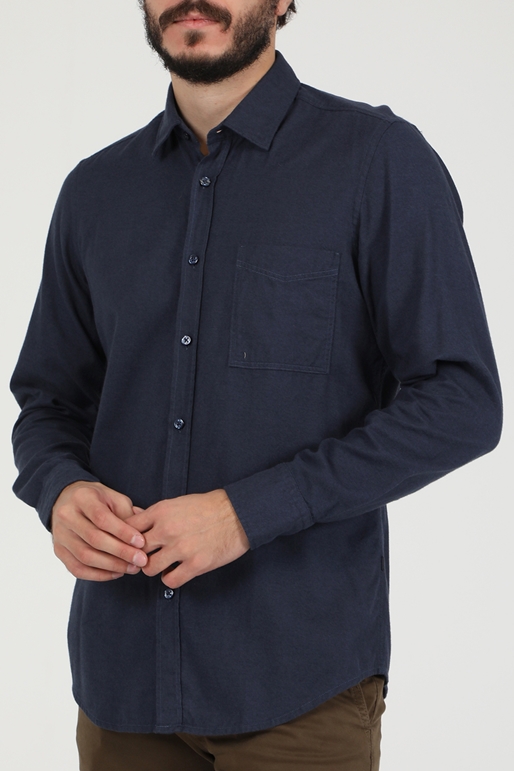 BOSS-Ανδρικό βαμβακερό πουκάμισο BOSS Relegant μπλε