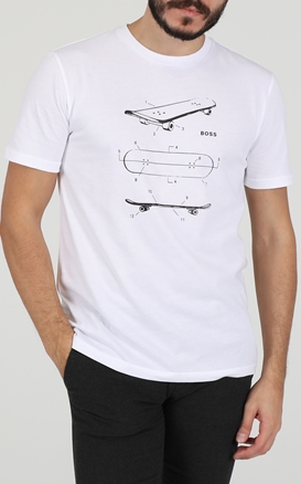 BOSS-Ανδρικό t-shirt BOSS TCasette λευκό