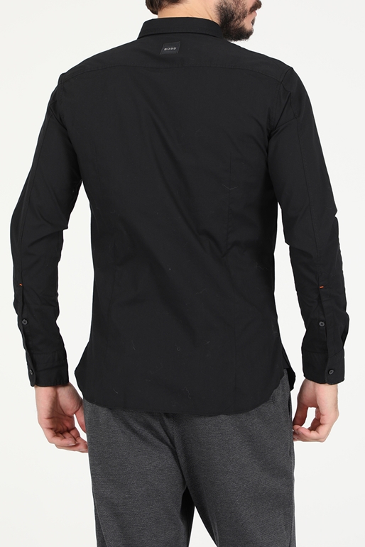 BOSS -Ανδρικό βαμβακερό πουκάμισο BOSS Mabsoot_1 μαύρο
