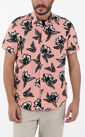 BOSS-Ανδρικό κοντομάνικο πουκάμισο BOSS Rash_1 ροζ μαύρο