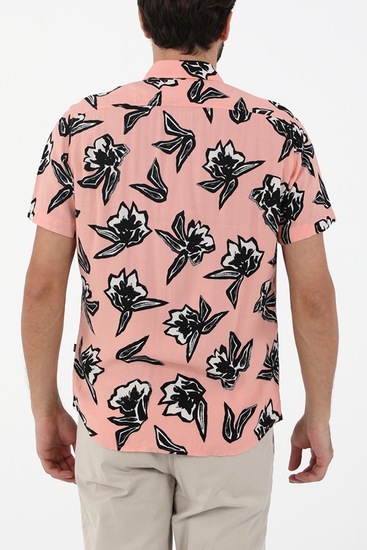 BOSS -Ανδρικό κοντομάνικο πουκάμισο BOSS Rash_1 ροζ μαύρο