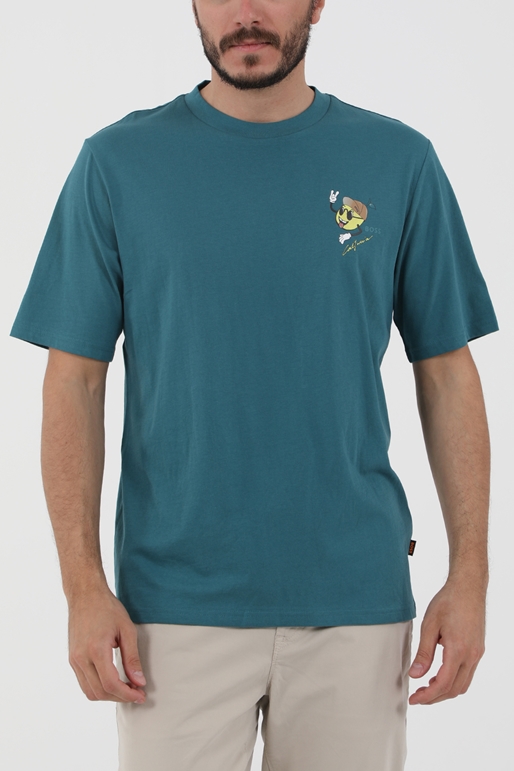 BOSS-Ανδρικό t-shirt BOSS TeTrue πράσινο