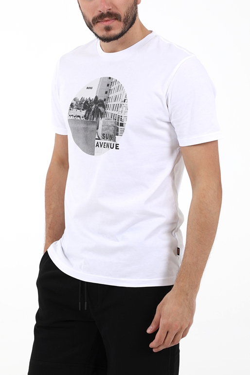 BOSS-Ανδρικό t-shirt BOSS JERSEY Thinking 5 λευκό