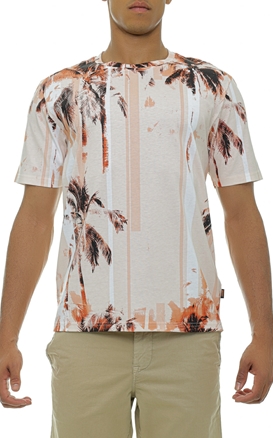 BOSS-Ανδρική μπλούζα BOSS 50491107 Teesummer μπεζ πορτοκαλί