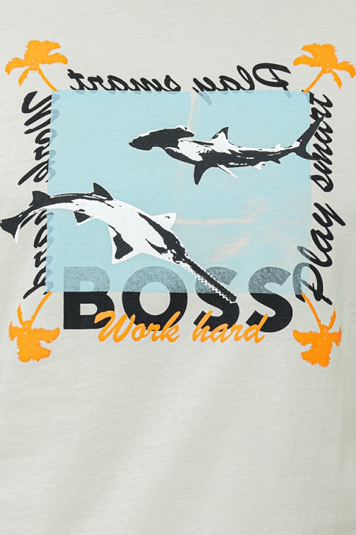 BOSS-Ανδρικό t-shirt BOSS 50491716 TeeShark λευκό