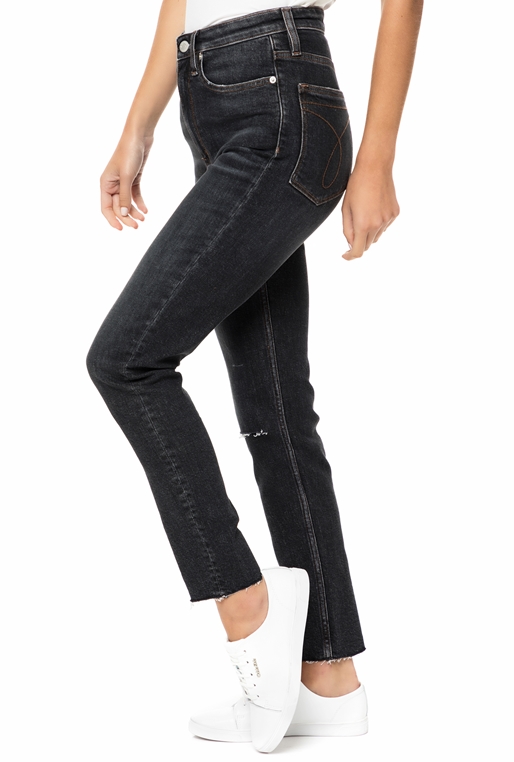 CALVIN KLEIN JEANS-Γυναικείο ψηλόμεσο τζιν παντελόνι Calvin Klein Jeans μαύρο