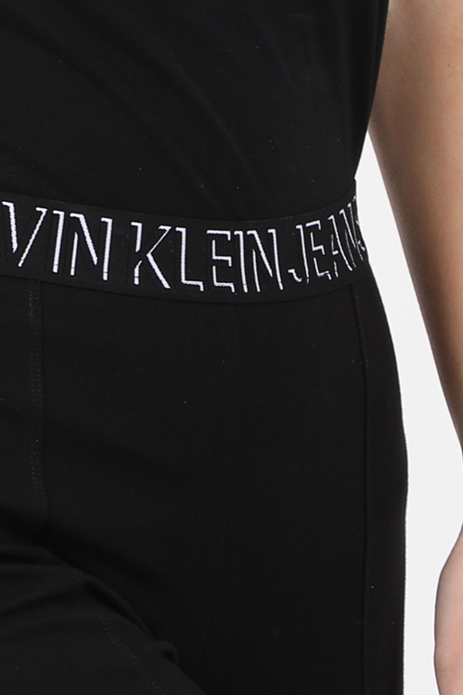 CALVIN KLEIN JEANS-Γυναικείο παντελόνι κολάν CALVIN KLEIN JEANS MILANO LOGO ELASTIC μαύρο