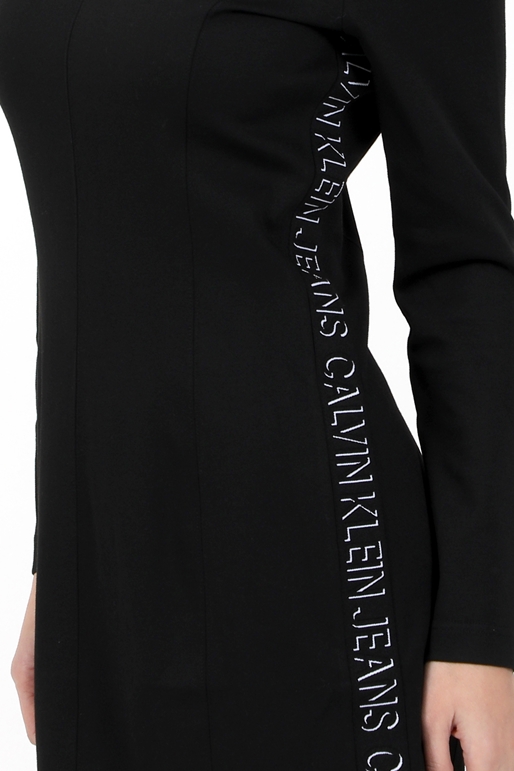 CALVIN KLEIN JEANS-Γυναικείο φόρεμα CALVIN KLEIN JEANS MILANO SIDE LOGO TAPE DRESS μαύρο