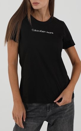 CALVIN KLEIN JEANS-Γυναικείο t-shirt CALVIN KLEIN JEANS SHRUNKEN INSTITUTIONAL TEE μαύρο