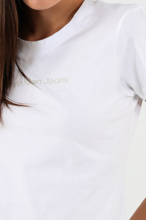 CALVIN KLEIN JEANS-Γυναικείο t-shirt CALVIN KLEIN JEANS SHRUNKEN INSTITUTIONAL TEE λευκό