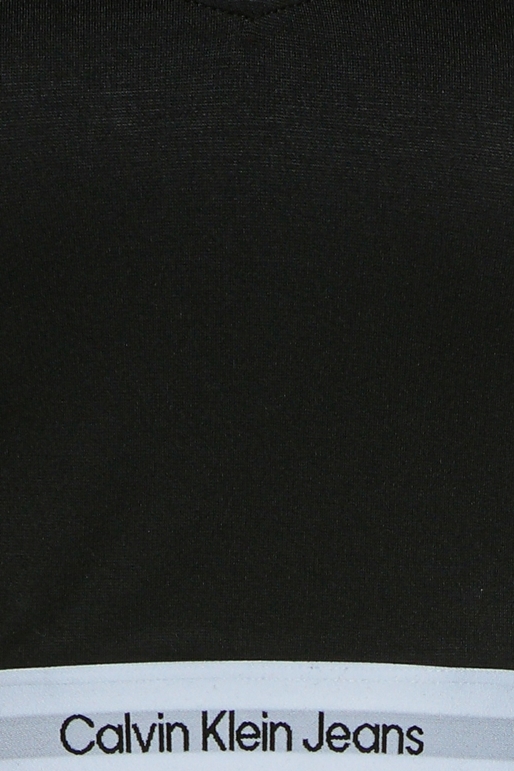 CALVIN KLEIN JEANS-Γυναικείο cropped top CALVIN KLEIN JEANS CONTRAST TAPE MILANO STRAPPY μαύρο