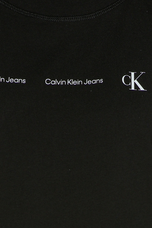 CALVIN KLEIN JEANS-Γυναικείο cropped top CALVIN KLEIN JEANS REPEAT LOGO BOXY μαύρο