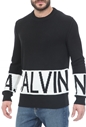 CALVIN KLEIN JEANS-Ανδρικό πουλόβερ CALVIN KLEIN JEANS BLOCKING LOGO μαύρο λευκό