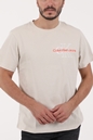 CALVIN KLEIN JEANS-Ανδρικό t-shirt CALVIN KLEIN JEANS TWO TONE MONOGRAM BACK LOGO μπεζ