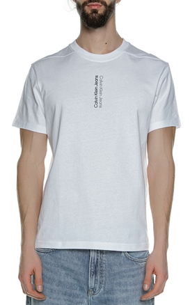 CALVIN KLEIN JEANS-Ανδρικό t-shirt CALVIN KLEIN JEANS MIRROR LOGO λευκό