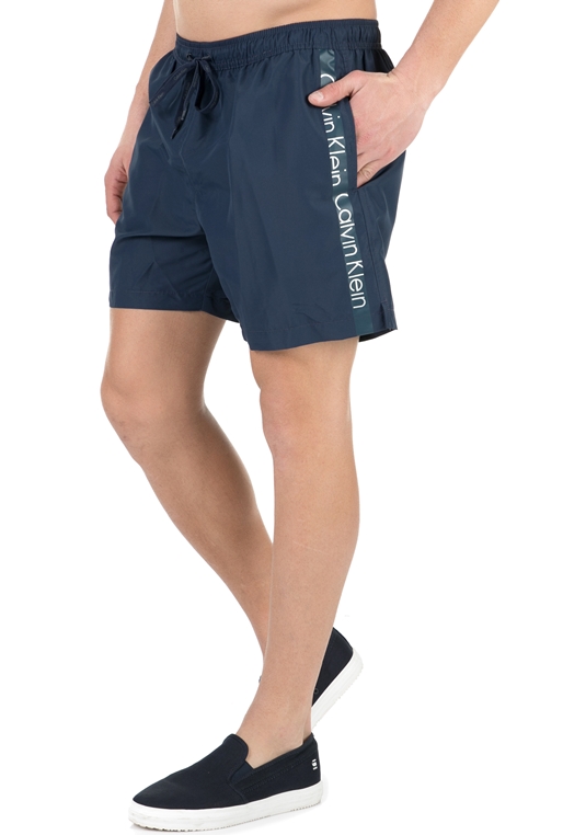 CK UNDERWEAR-Ανδρικό μαγιό σορτς CK Underwear MEDIUM DRAWSTRING μπλε