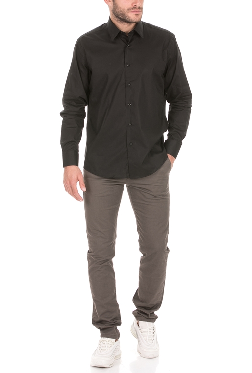 JUST CAVALLI-Ανδρικό πουκάμισο JUST CAVALLI μαύρο