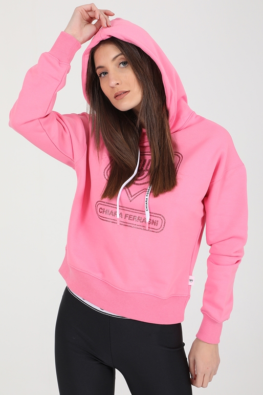 CHIARA FERRAGNI-Γυναικεία φούτερ μπλούζα CHIARA FERRAGNI GLITTER EYELIKE ροζ