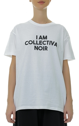 COLLECTIVA NOIR-Tricou cu text decorativ