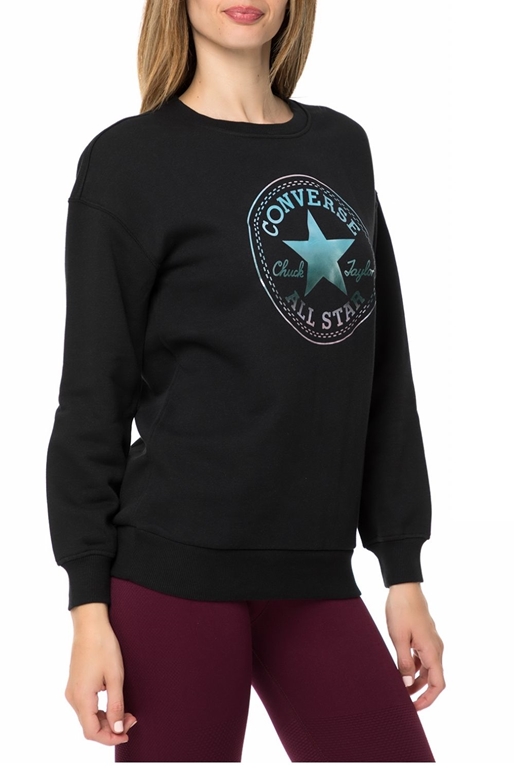 CONVERSE-Γυναικεία φούτερ μπλούζα Converse Shine Pack Graphic Oversized μοβ