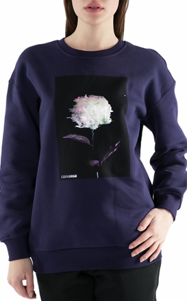 CONVERSE-Γυναικεία φούτερ μπλούζα Converse Shine Pack Graphic Oversized μοβ