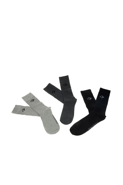 CONVERSE-Ανδρικές κάλτσες σετ των 3 CONVERSE γκρι ανθρακί μαύρο