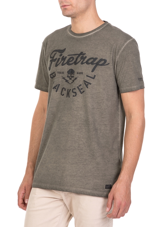 FIRETRAP-Ανδρική κοντομάνικη μπλούζα Firetrap Cypher χακί