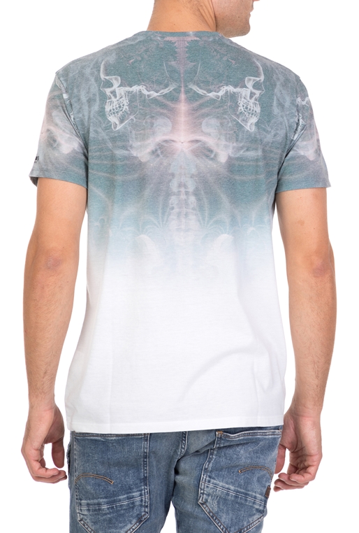 FIRETRAP-Ανδρική κοντομάνικη μπλούζα Firetrap Spine γαλάζια με print
