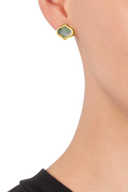FOLLI FOLLIE-Γυναικεία καρφωτά σκουλαρίκια από ατσάλι FOLLI FOLLIE MOD PRINCESS γκρι