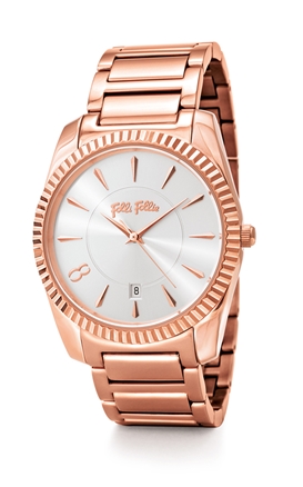 FOLLI FOLLIE-Γυναικείο ρολόι με μορασελέ FOLLI FOLLIE CHRONOS TALES ροζ χρυσό