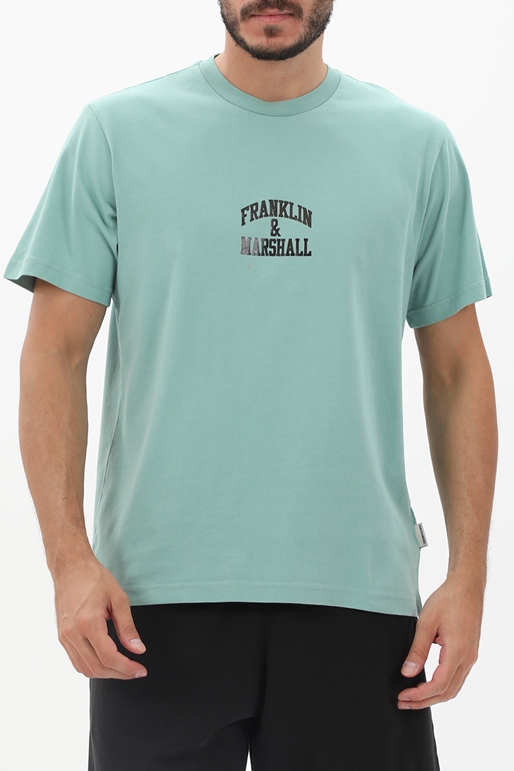 FRANKLIN & MARSHALL-Ανδρικό t-shirt FRANKLIN & MARSHALL JM3009.000.1009P01 πράσινο
