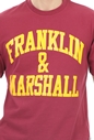 FRANKLIN & MARSHALL-Ανδρικό t-shirt FRANKLIN & MARSHALL 20/1 JERSEY κόκκινο