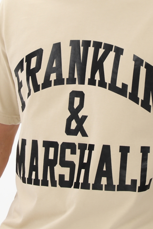 FRANKLIN & MARSHALL-Ανδρικό t-shirt FRANKLIN & MARSHALL JM3011.000.1009P01 μπεζ