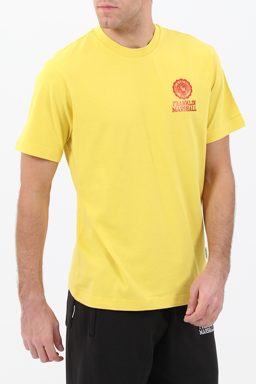 FRANKLIN & MARSHALL-Ανδρικό t-shirt FRANKLIN & MARSHALL κίτρινο