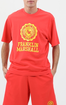 FRANKLIN & MARSHALL-Ανδρική μπλούζα FRANKLIN & MARSHALL πορτοκαλί