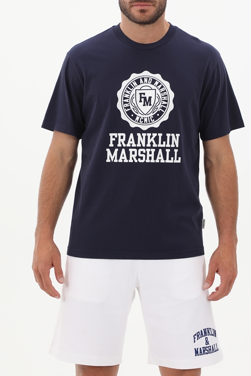 FRANKLIN & MARSHALL-Ανδρικό t-shirt FRANKLIN & MARSHALL JM3014.000.1009P01 μπλε
