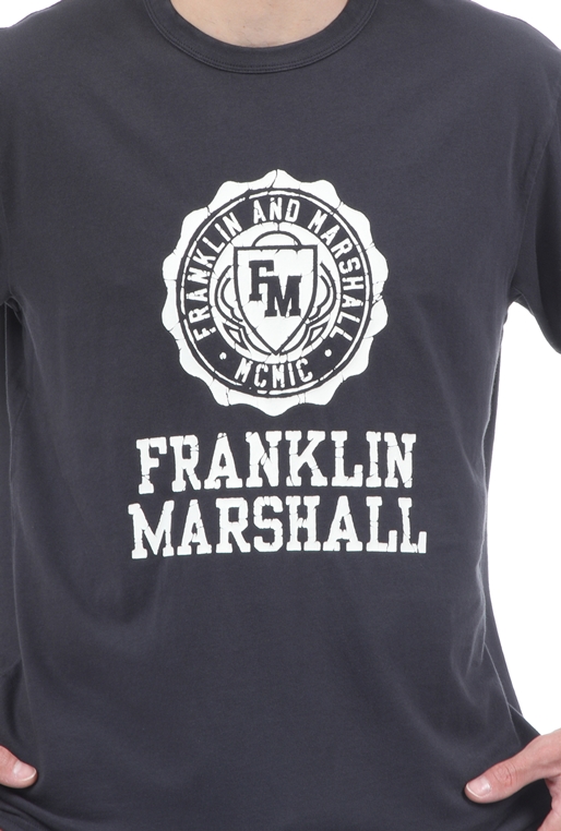FRANKLIN & MARSHALL-Ανδρικό t-shirt FRANKLIN & MARSHALL μαύρο