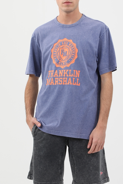 FRANKLIN & MARSHALL-Ανδρική μπλούζα FRANKLIN & MARSHALL MARMORISEE μοβ