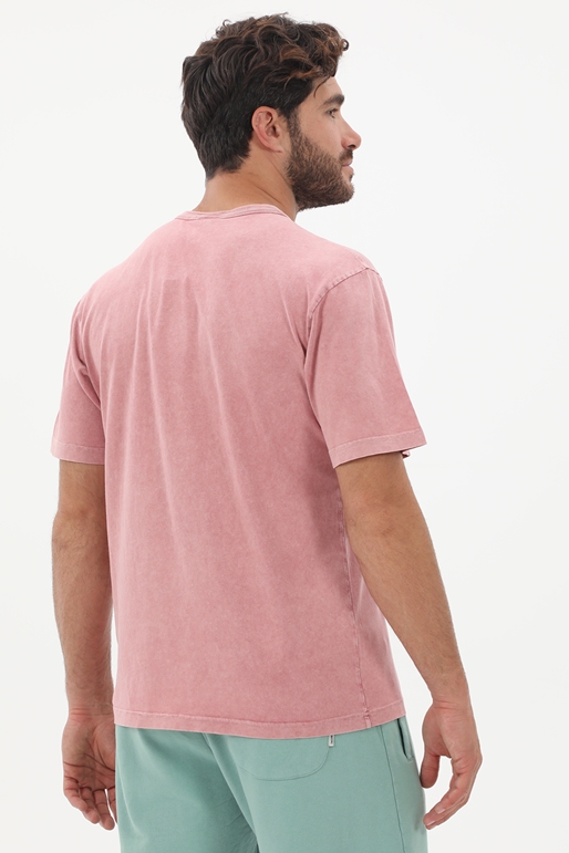 FRANKLIN & MARSHALL-Ανδρικό t-shirt FRANKLIN & MARSHALL JM3017.000.1013G36 ροζ