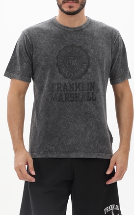FRANKLIN & MARSHALL-Ανδρικό t-shirt FRANKLIN & MARSHALL JM3017.000.1013G36 γκρι ανθρακί