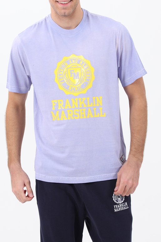 FRANKLIN & MARSHAL-Ανδρικό t-shirt FRANKLIN & MARSHALL μπλε μωβ