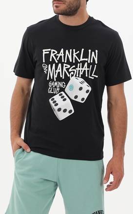 FRANKLIN & MARSHALL-Ανδρικό t-shirt FRANKLIN & MARSHALL JM3194.000.1012P01 μαύρο