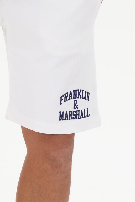 FRANKLIN & MARSHALL-Ανδρική αθλητική βερμούδα FRANKLIN & MARSHALL JM4007.000.2000P01 λευκή