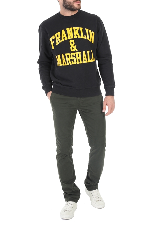 FRANKLIN & MARSHALL-Ανδρική φούτερ μπλούζα FRANKLIN & MARSHALL κόκκινη κίτρινη