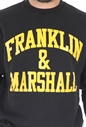 FRANKLIN & MARSHALL-Ανδρική φούτερ μπλούζα FRANKLIN & MARSHALL BRUSHED COTTON FLEE μαύρη